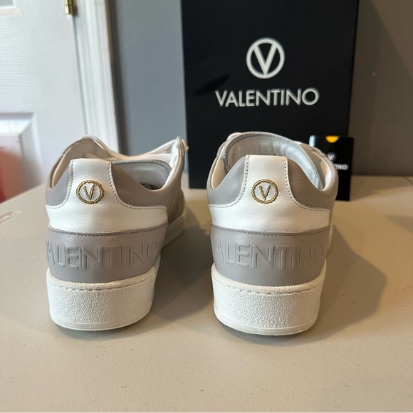 VALENTINO by Mario Valentino Ronald Logo Leather Sneakers in Grey - Picture 10 of 14